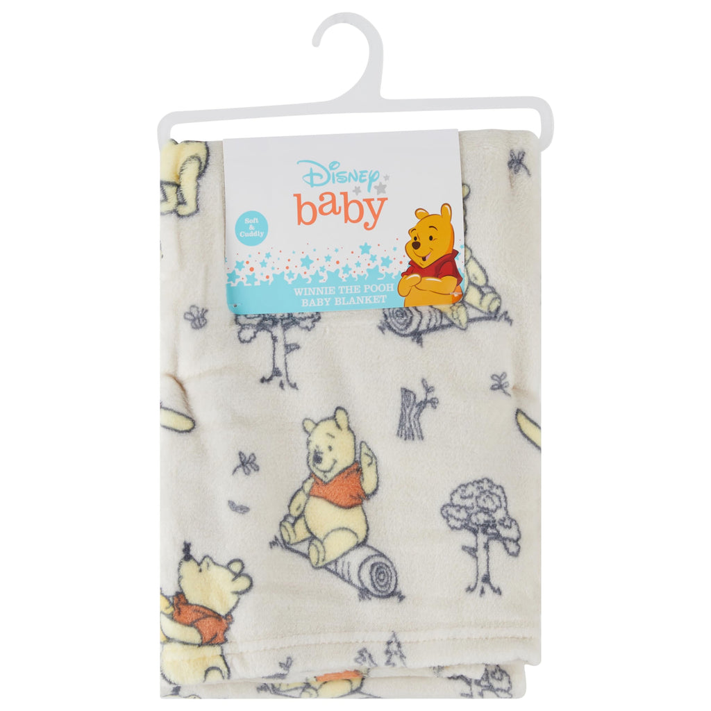 Disney Characters Flannel Fleece Baby Blanket - Soft & Cozy 30x40 Inches, Featuring Mickey Mouse, Minnie Mouse, Winnie The Pooh, and Dumbo