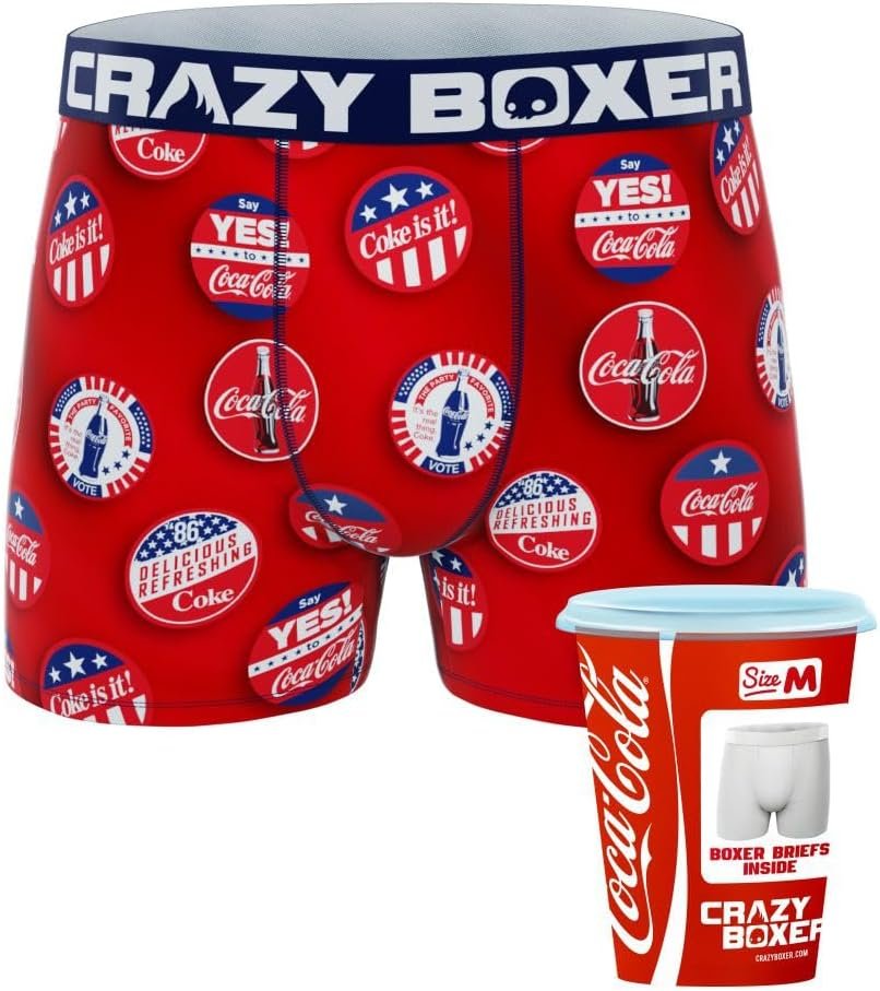 CRAZYBOXER Men's Underwear Coca Cola Freedom of movement Stretch Boxer Brief Durable