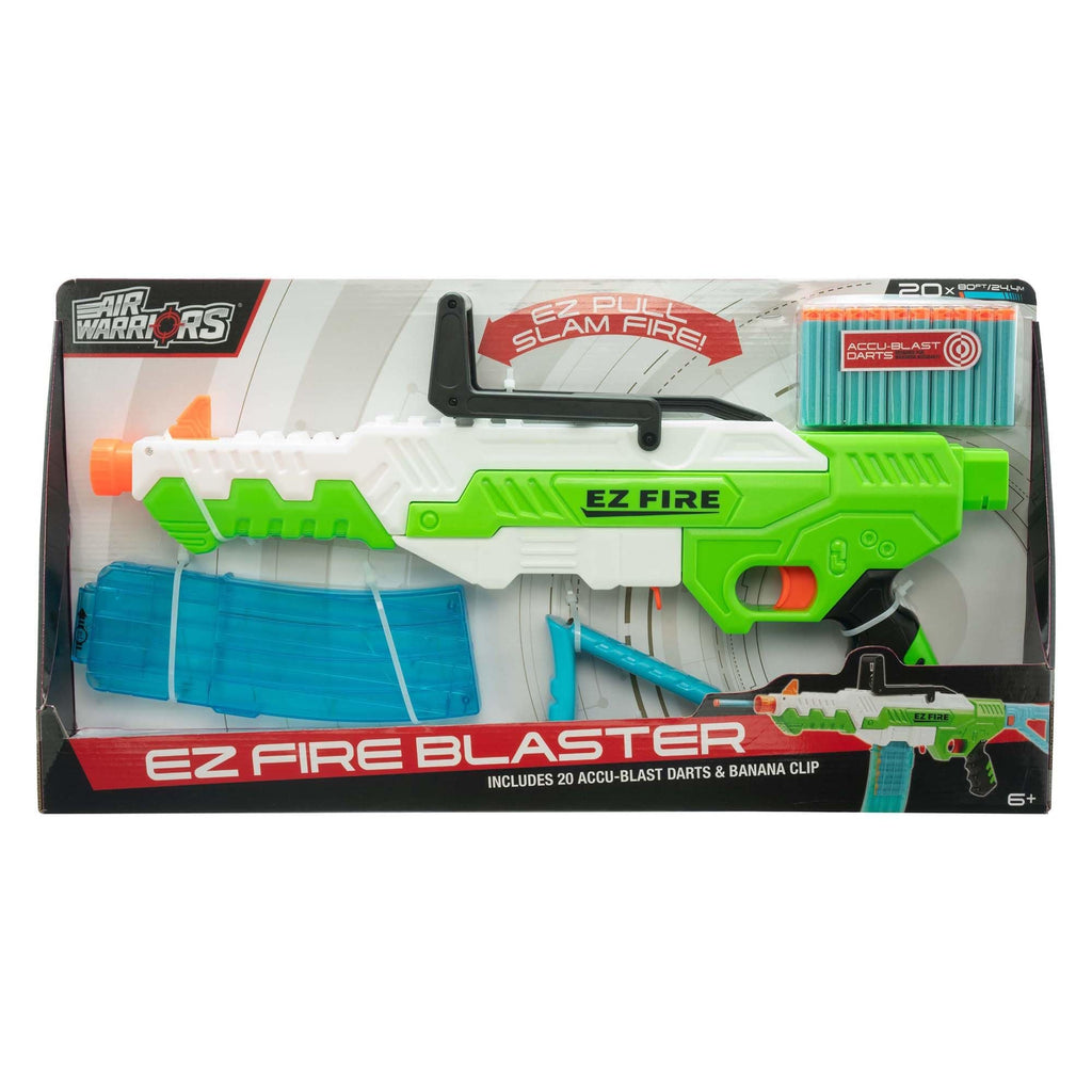 Air Warriors: EZ Fire Blaster - Rifle Dart Blaster, 20 Accu-Blast Darts & Banana Clip, EZ Shot Technology, Shotts Up to 80ft, Kids Toy, Ages 6+