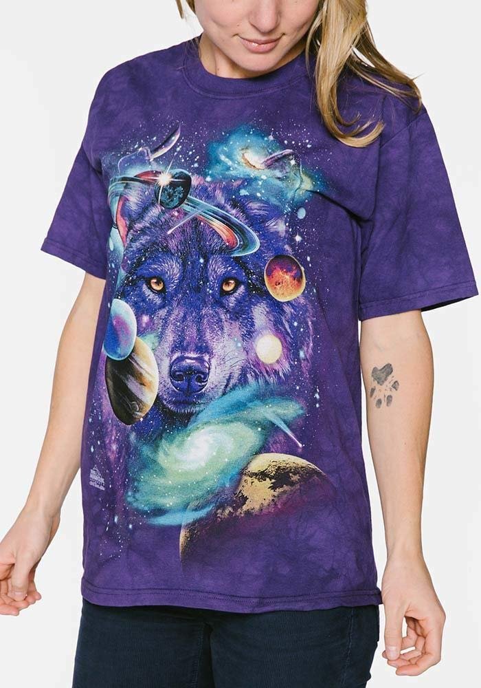 The Mountain Wolf Of The Cosmos Adult T-Shirt, Purple, 2XL