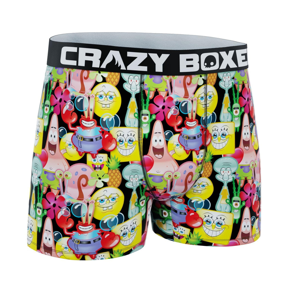 CRAZYBOXER Men's Underwear Spongebob Squarepants Original Resistant Boxer Brief Soft