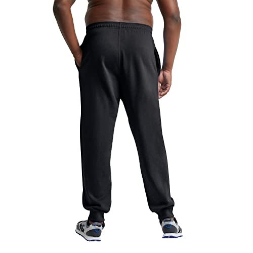 Champion, Powerblend, Fleece Joggers, Comfortable Sweatpants for Men (Reg. or Big, Black Script, XX-Large Tall