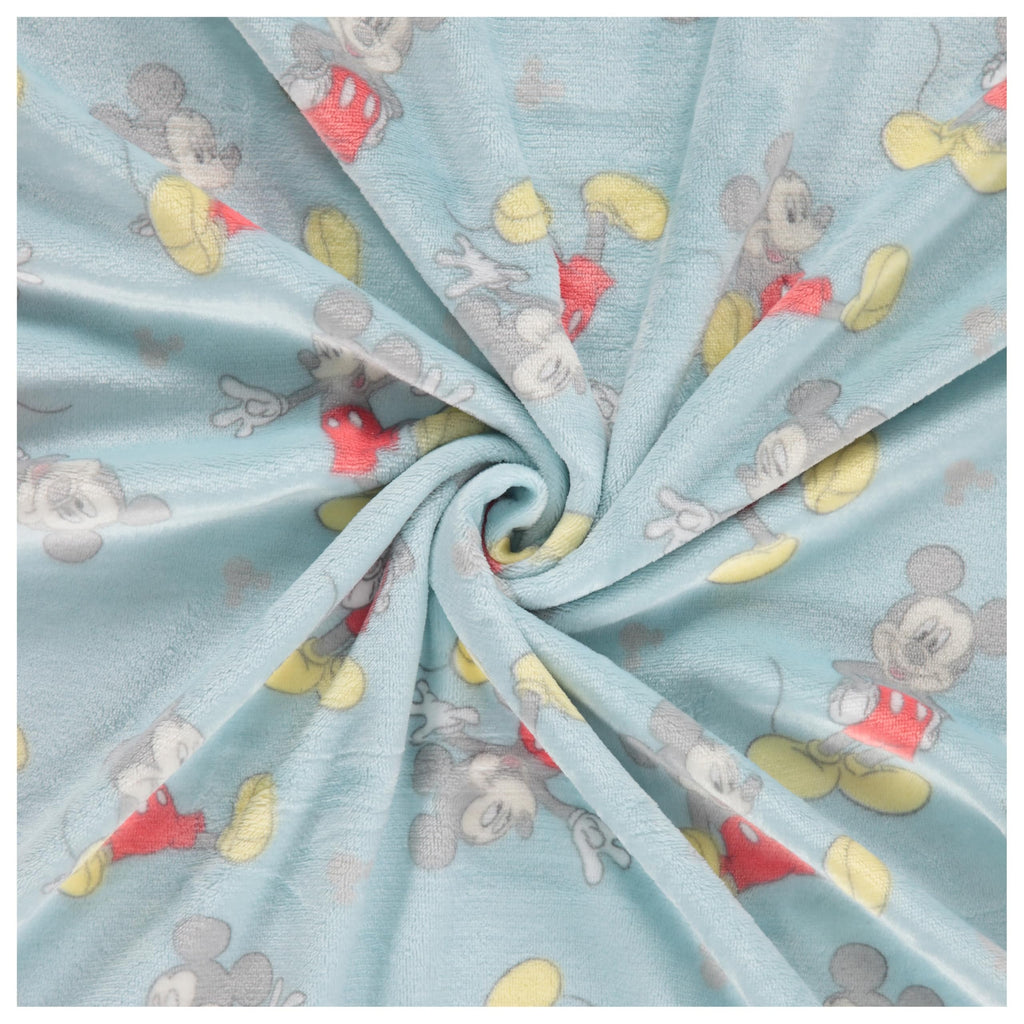 Disney Mickey and Minnie 2-Ply Infant Blanket - Soft Printed Mink Front, Textured Back - Cozy and Warm Baby Blanket for Boys and Girls, 30x40 Inches