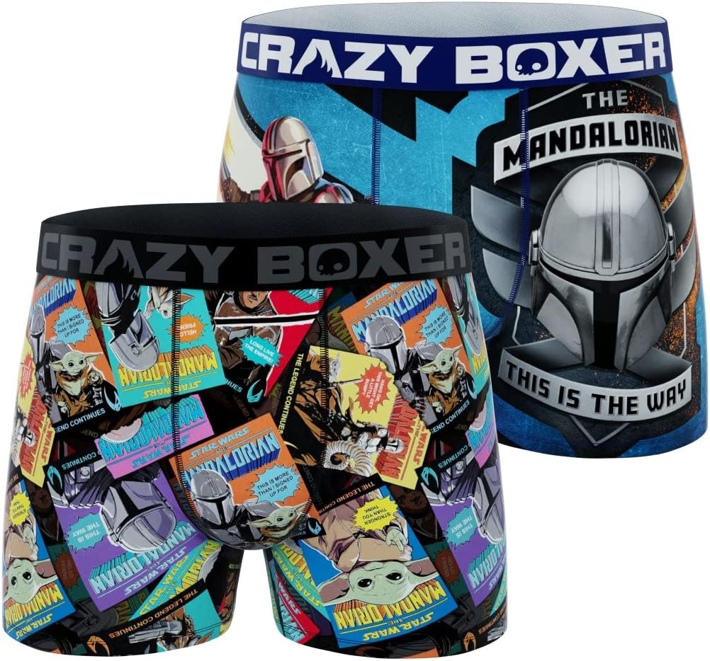 CRAZYBOXER Men's Underwear The Mandalorian Resistant Boxer Brief Original (2 PACK)