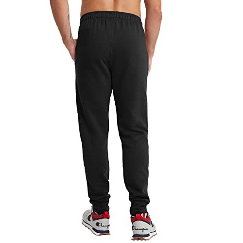 Champion, Powerblend, Fleece Joggers, Comfortable Sweatpants for Men (Reg. or Big, Black Script, XX-Large Tall