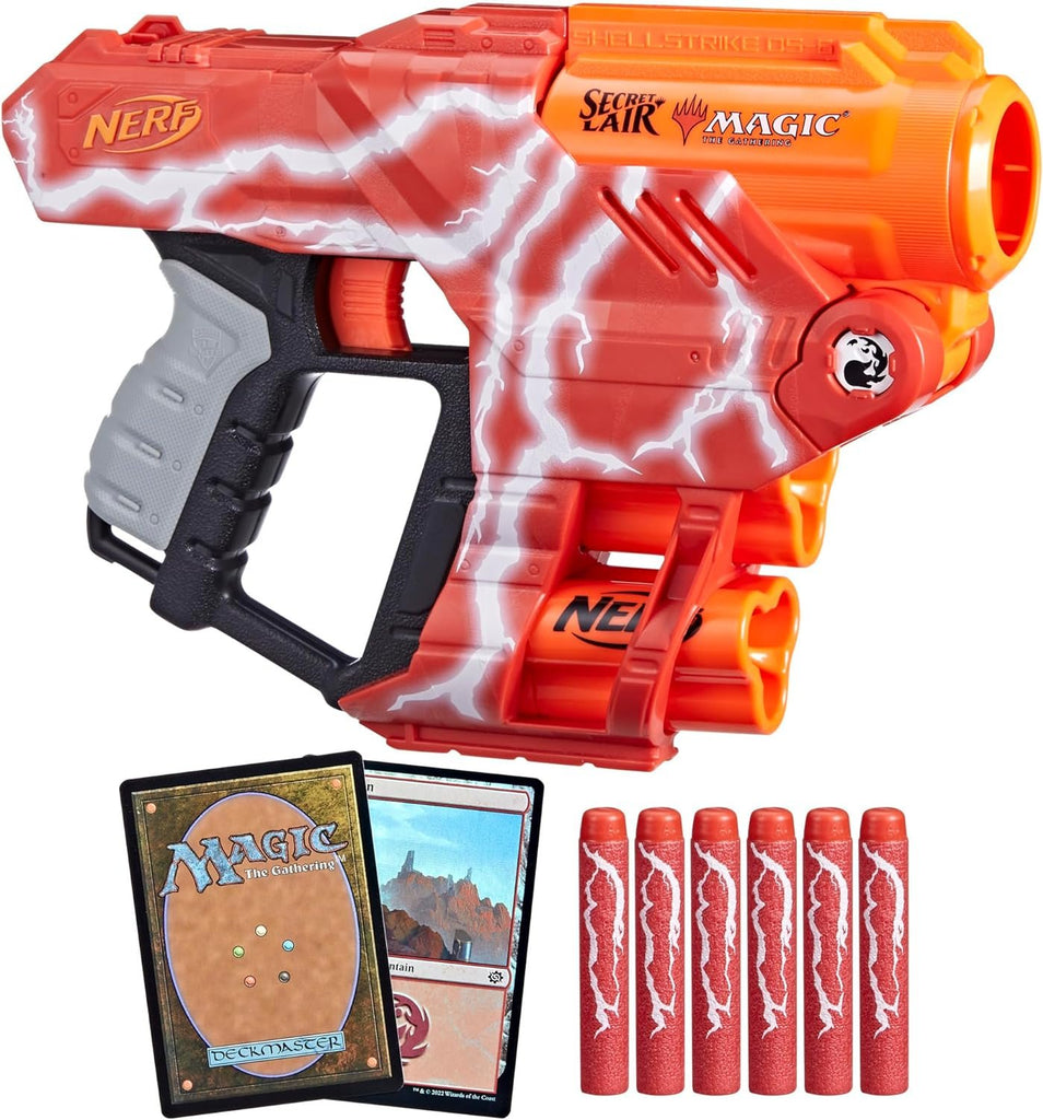 NERF LMTD Lightning Lair, Magic: The Gathering Secret Lair Blaster with 6 Darts, 2 Shells, and 2 Promo Trading Cards