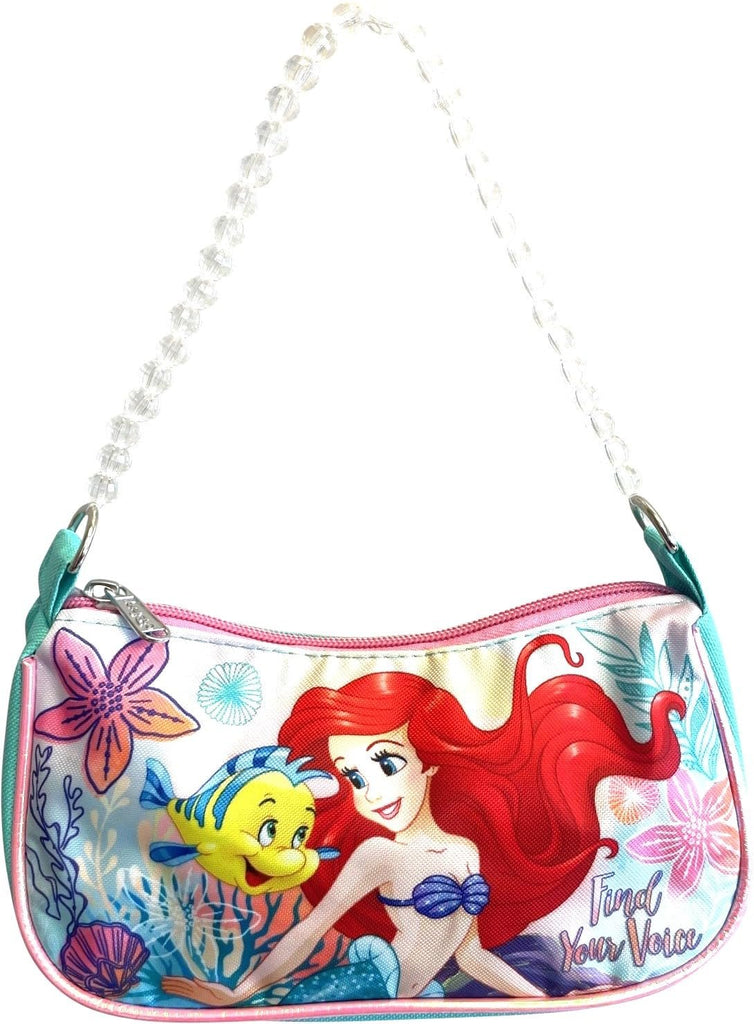 Ruz Disney Licensed Little Girl Shoulder Handbag With Beaded Handle (Ariel - Little Mermaid)