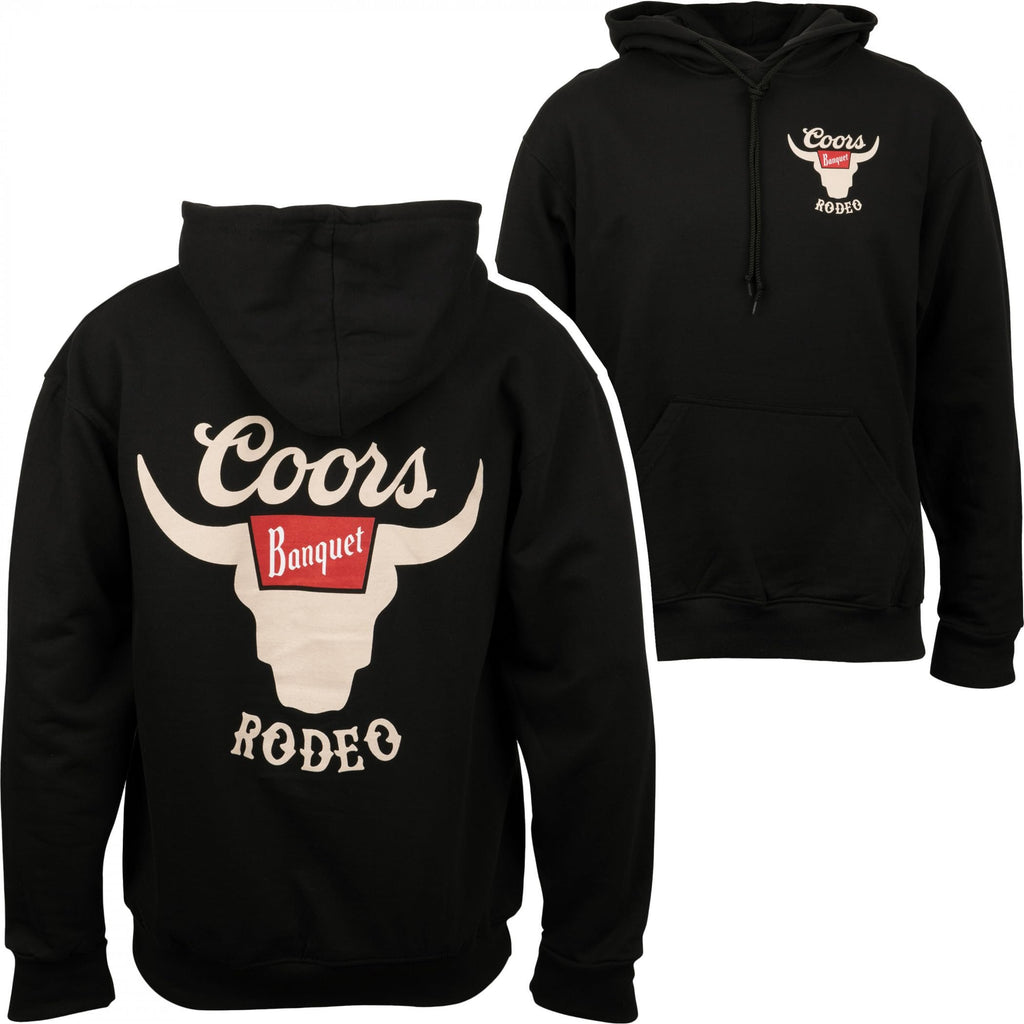 Coors Banquet Rodeo Horns Logo Front and Back Print Hoodie (2XLarge)