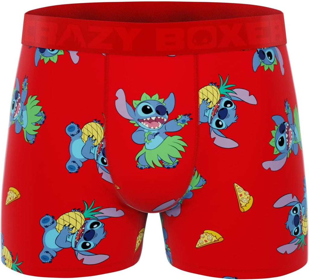 CRAZYBOXER Men's Underwear Disney Tropical Stitch Non-slip waistband Soft Boxer Brief Distortion-free