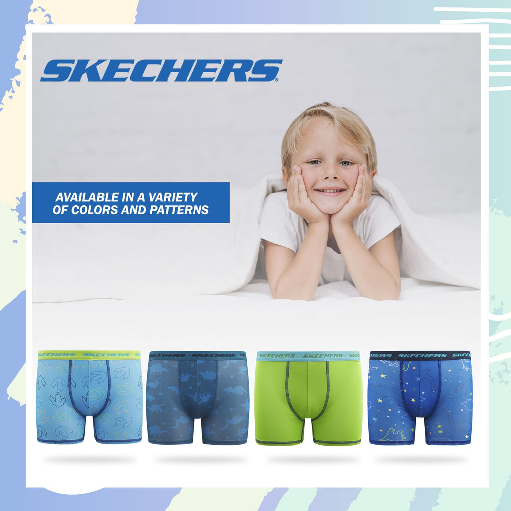 Sketchers Boys Underwear 4 Pack Boxer Briefs for Boys Durable Stretch Breathable Moisture Wicking