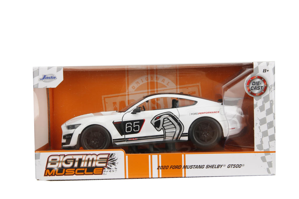 Bigtime Muscle 1:24 2020 Ford Mustang Shelby GT500 Die-Cast Car, Toys for Kids and Adults(White)