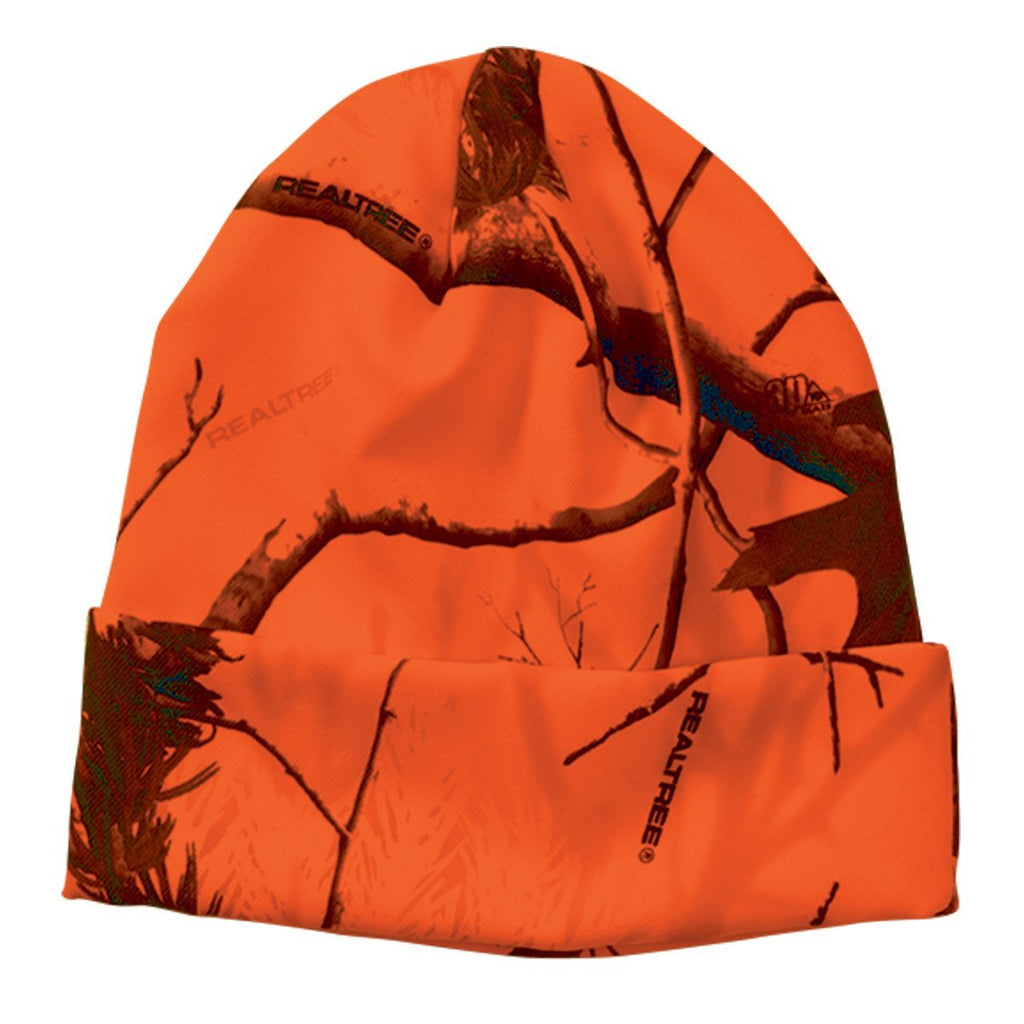 Realtree womens Licensed Camo Knit Cuff Beanie (Realtree Blaze Orange)