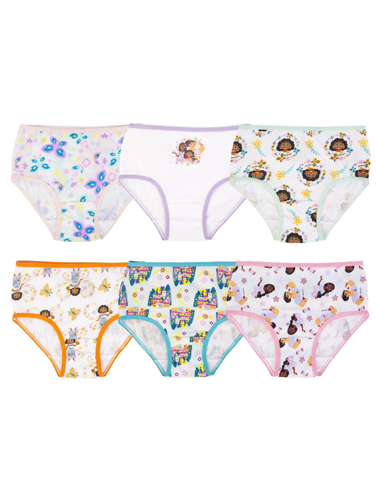 Girls' Disney Encanto 6-Pack Panties 100% Cotton Sizes 2T 3T 4T Mirabel Stretch