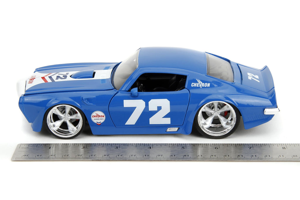 Big Time Muscle Chevron 1:24 1972 Pontiac Firebird Die-Cast Car, Toys for Kids and Adults(Blue)