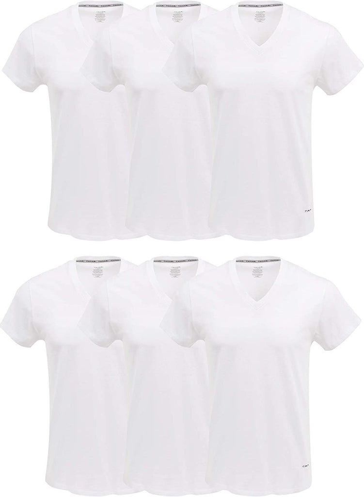 TAHARI Mens 6-Pack Cotton V-Neck T-Shirt Undershirts