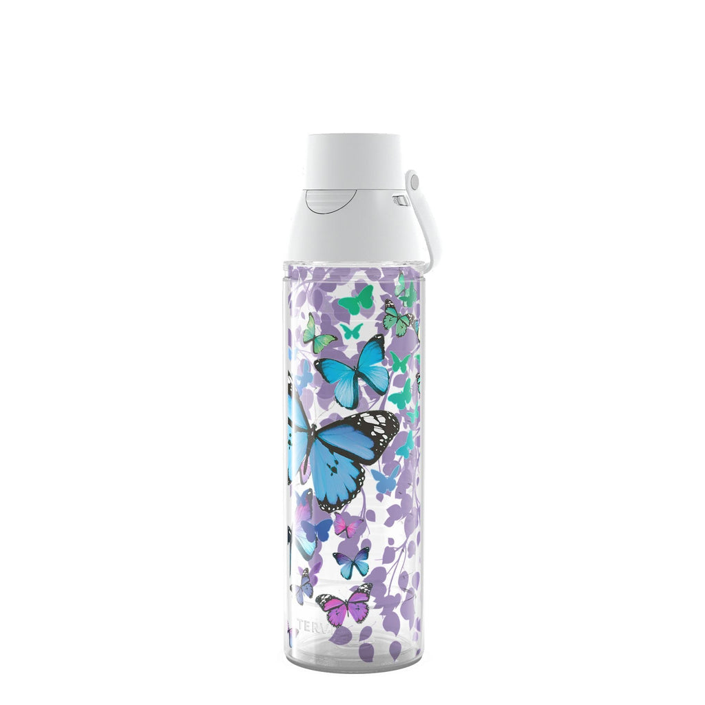 Tervis Blue Endless Butterfly Made in USA Double Walled Insulated Tumbler Travel Cup Keeps Drinks Cold & Hot, 24oz Venture Lite Water Bottle, Classic