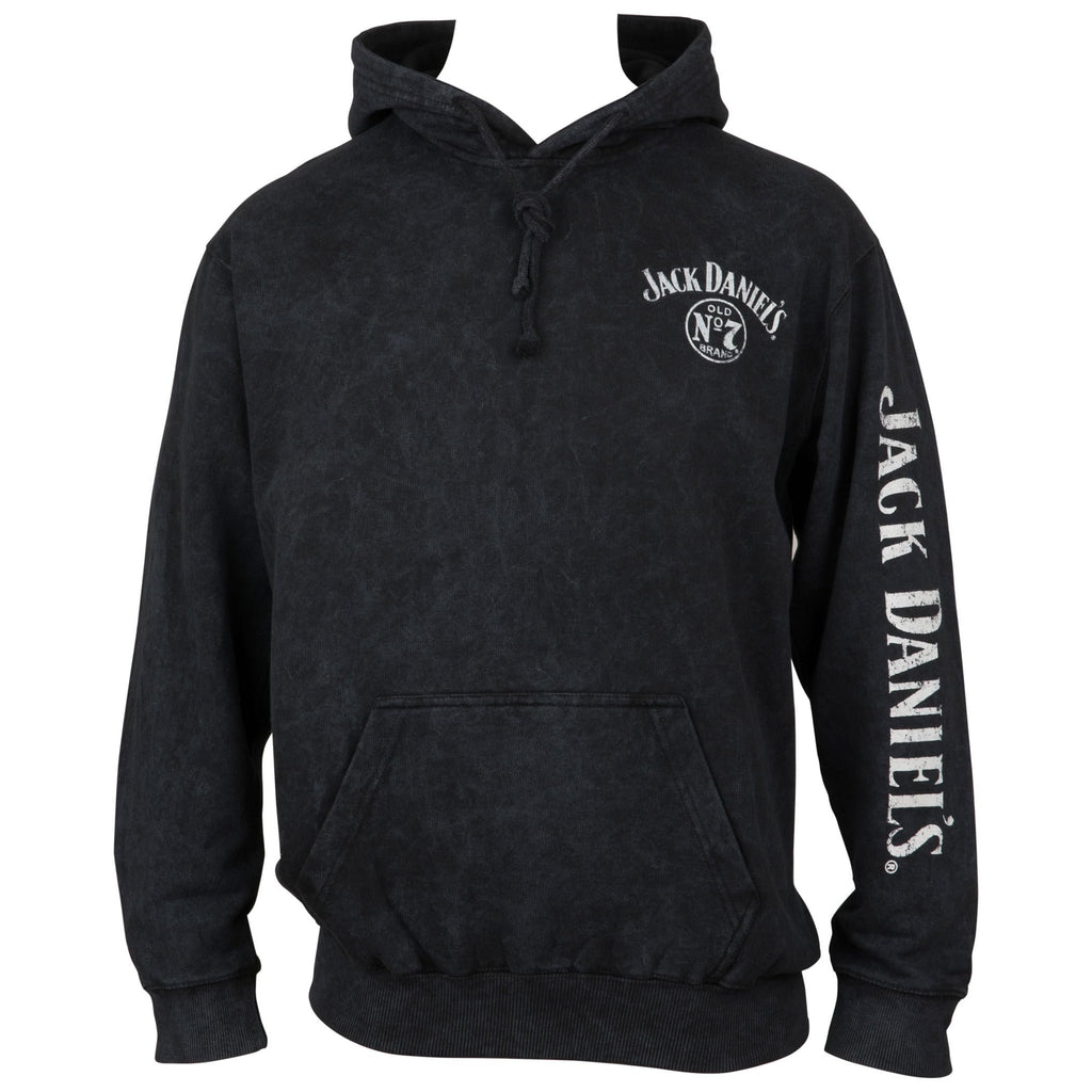 Changes Jack Daniel's No. 7 Mineral Wash Front and Back Print Pull-Over Hoodie