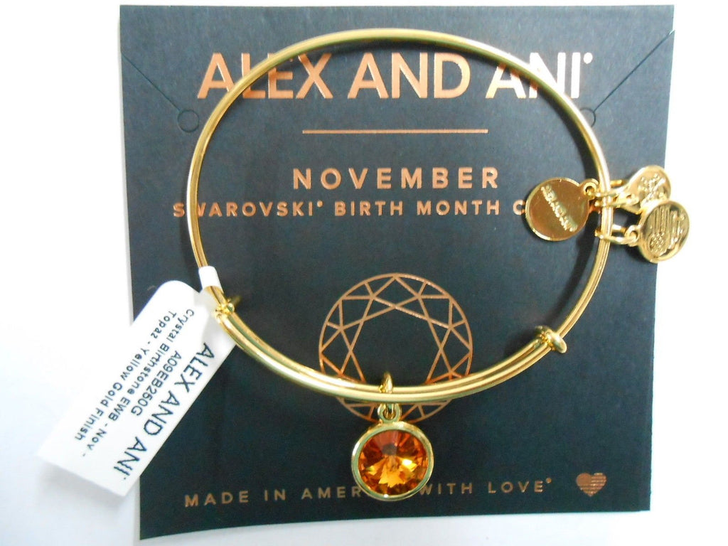 Alex and Ani Bangle Bar Imitation Birthstone Bangle Bracelet, 2.75"