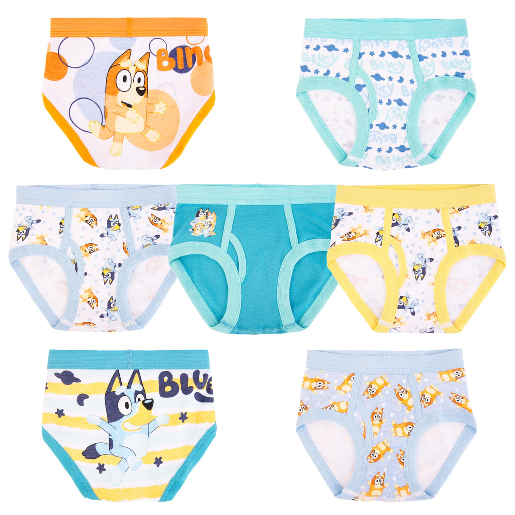 Bluey Boys 100% Combed Cotton Underwear Briefs, Sizes 18M, 2/3T, 4T, 4, 6, and 8, 5-Pack