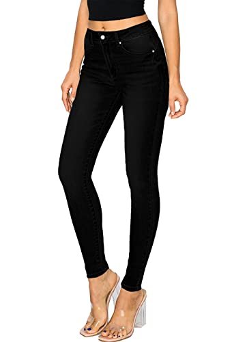 WAX JEAN Women's Repreve Butt I Love You Push-Up High-Rise Skinny Jeans, Black, 7