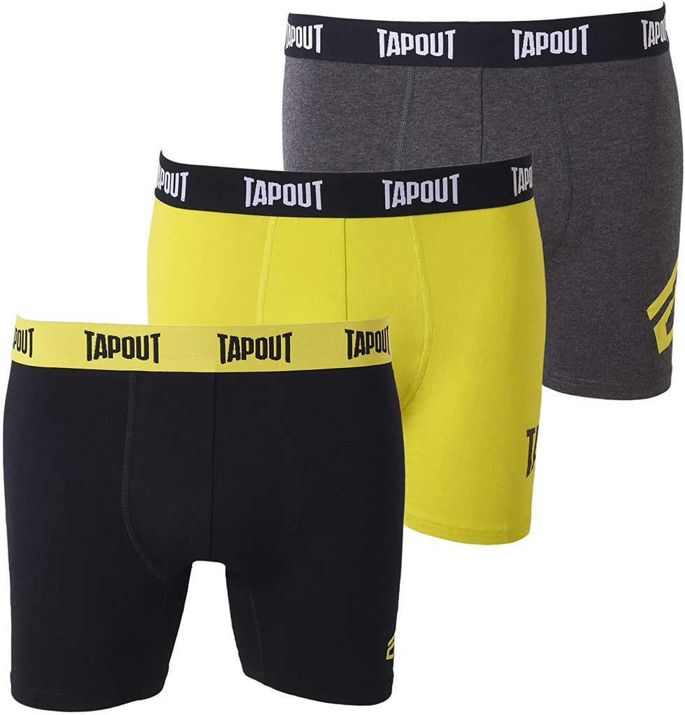 TapouT Mens Athletic Underwear - 6-Pack Stretch Athletic Boxer Briefs Training Breathable Athletic Fit No Fly