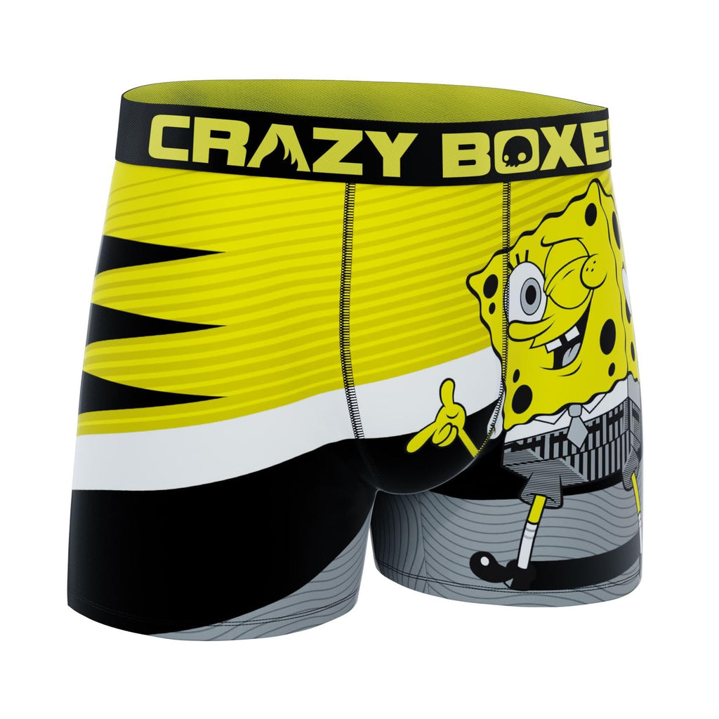 CRAZYBOXER Men's Underwear Spongebob Squarepants Original Resistant Boxer Brief Soft