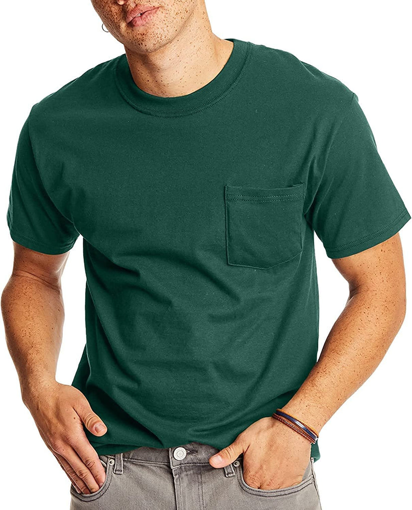 Hanes Men's Pocket Tshirts 6-Pack Slightly Imperfect Soft Breathable Cool Comfort Random Colors (S-3X) COLORS VARY