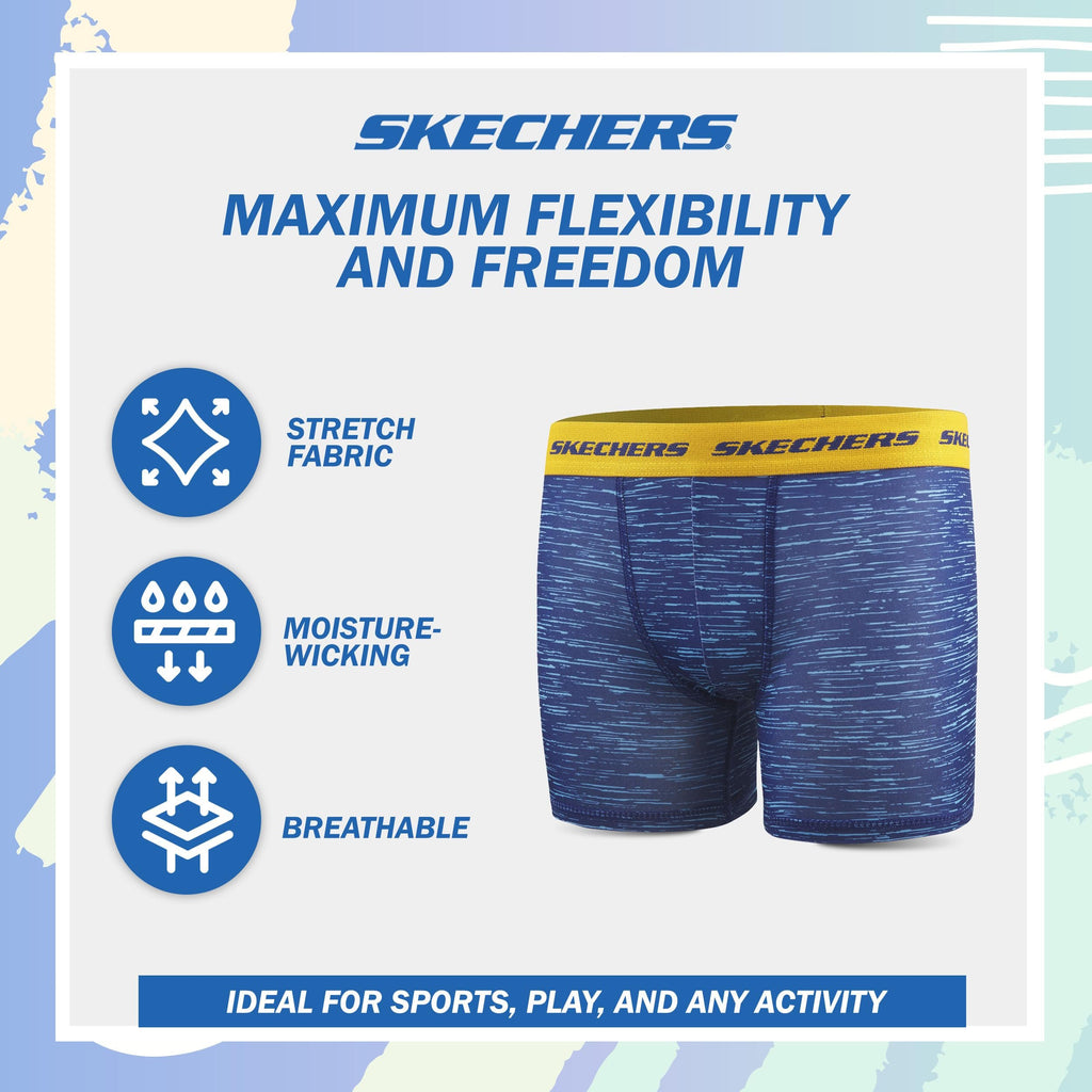 Sketchers Boys Underwear 4 Pack Boxer Briefs for Boys Durable Stretch Breathable Moisture Wicking