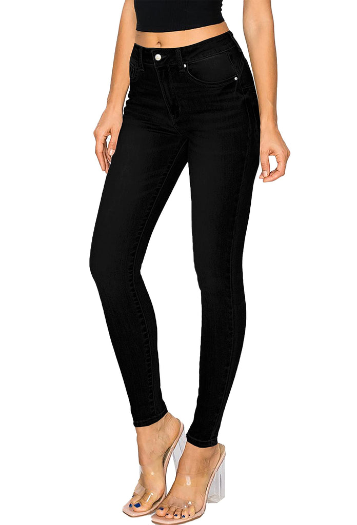 WAX JEAN Women's Repreve Butt I Love You Push-Up High-Rise Skinny Jeans, Black, 7