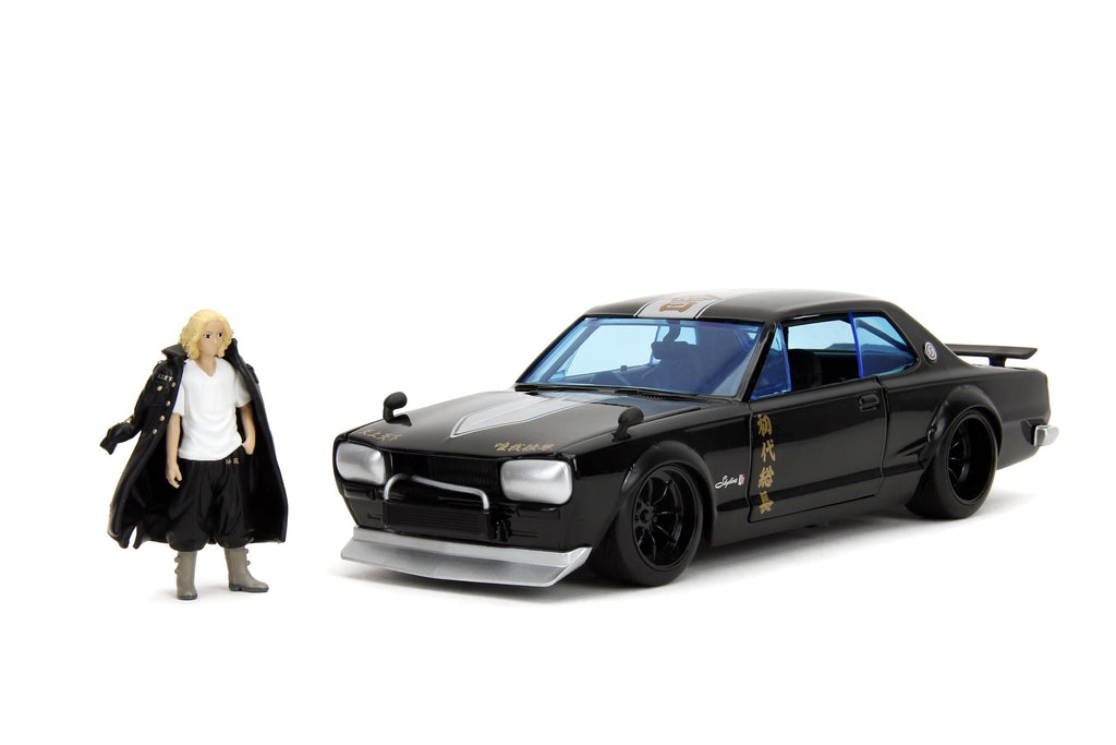 Tokyo Revengers 1:24 1971 Nissan Skyline GT-R Die-Cast Car & 2.75" Mikey Figure, Toys for Kids and Adults