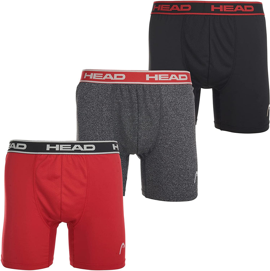 Assorted Performance Boxer Briefs HEAD Mens Performance Boxer Briefs - 12-Pack Athletic Fit Breathable Tagless Underwear S-5XL Regular or Plus Size