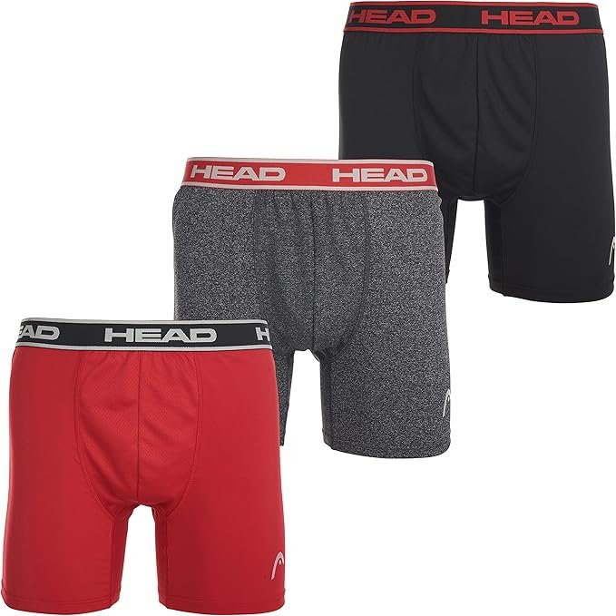 HEAD Mens Performance Boxer Briefs - 12-Pack Performance Fit Breathable Tagless Underwear S-5XL Regular or Plus Size