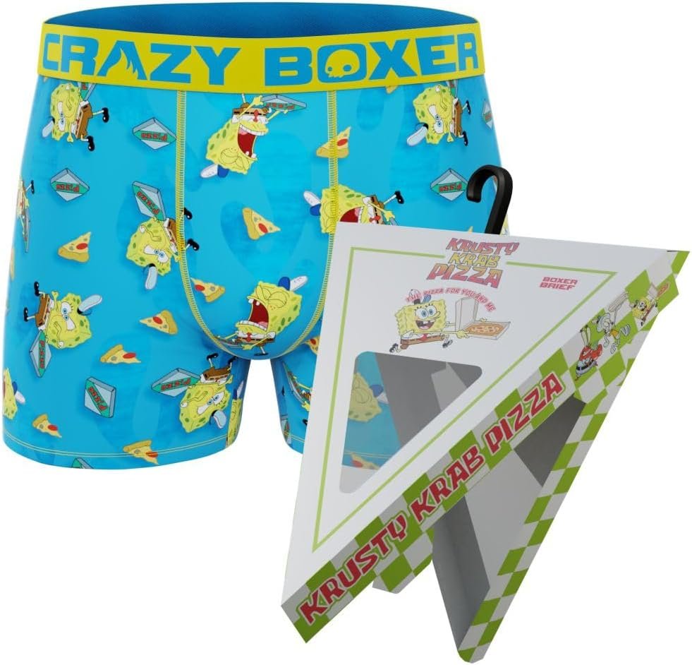 CRAZYBOXER Men's Underwear Spongebob Squarepants Anti-irritation Comfortable Boxer Brief Breathable