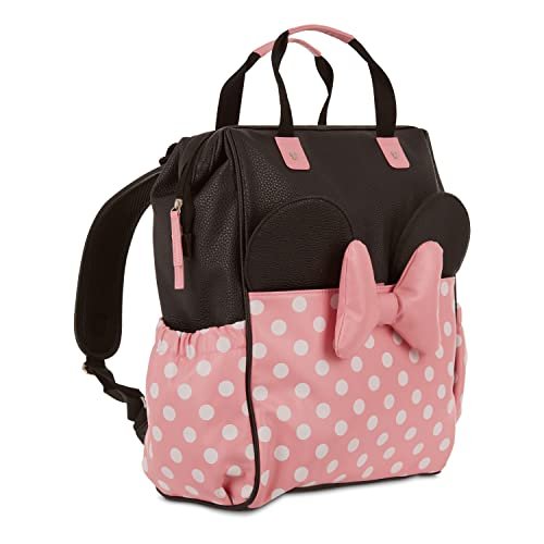 Cudlie Tote Diaper Bag and Changing Pad, Minnie Mouse Polka Dot Print Large