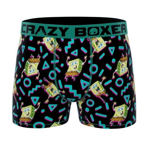 CRAZYBOXER Men's Underwear Spongebob Squarepants Original Resistant Boxer Brief Soft