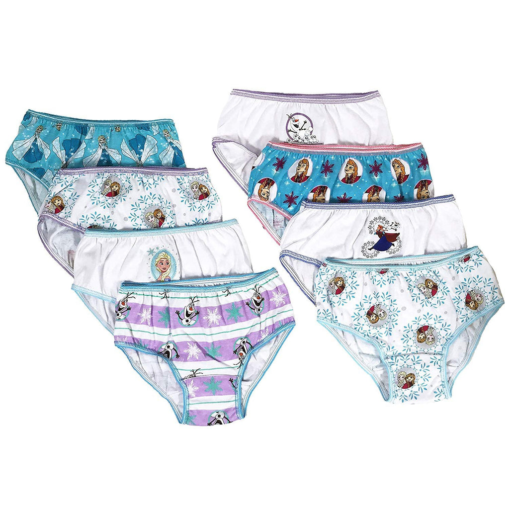 Disney Frozen Girls Panties Underwear - 8-Pack Toddler/Little Kid/Big Kid Size Briefs Princess Elsa Anna