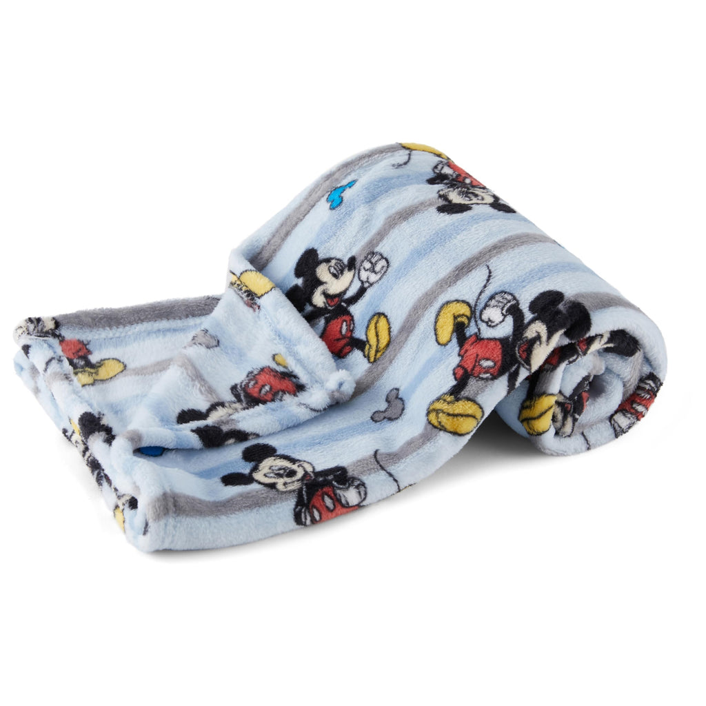 Disney Characters Flannel Fleece Baby Blanket - Soft & Cozy 30x40 Inches, Featuring Mickey Mouse, Minnie Mouse, Winnie The Pooh, and Dumbo