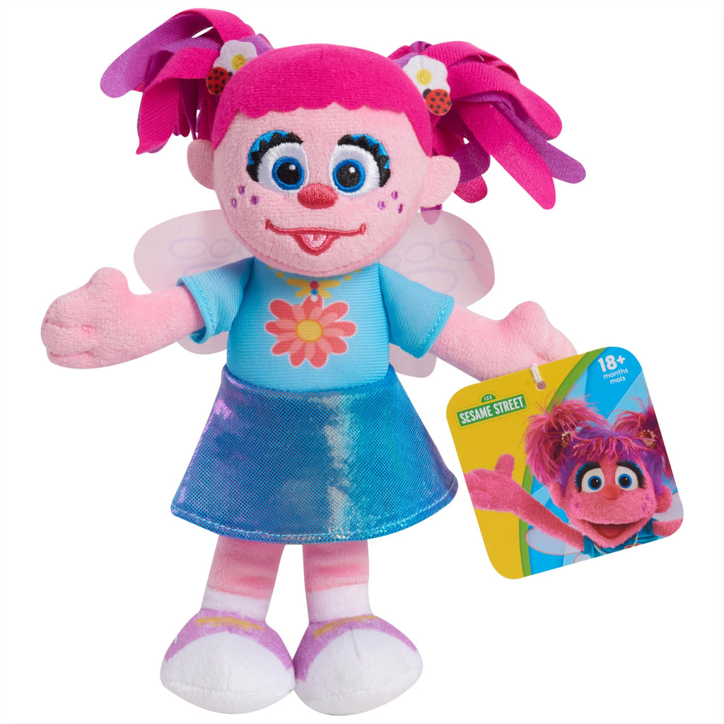 Just Play Sesame Street Friends 8-inch Abby Cadabby Sustainable Plush Stuffed Toy, Kids Toys for Ages 18 Month