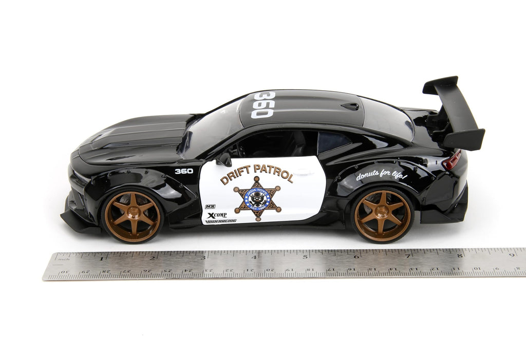 Big Time Muscle 1:24 2016 Chevy Camaro SS Widebody Die-Cast Car, Toys for Kids and Adults(Drift Patrol Police)