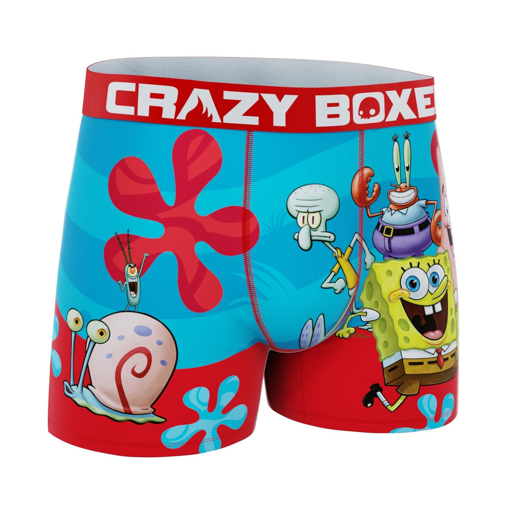 CRAZYBOXER Men's Underwear Spongebob Squarepants Original Resistant Boxer Brief Soft