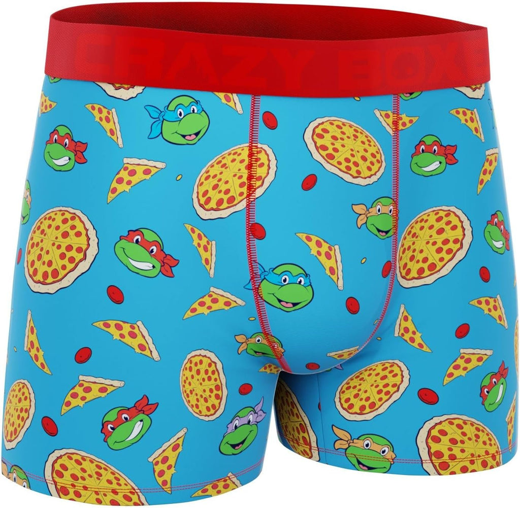 CRAZYBOXER Men's Underwear TMNT Pizza Box Non-slip waistband Soft Boxer Brief Distortion-free (Creative Packaging)