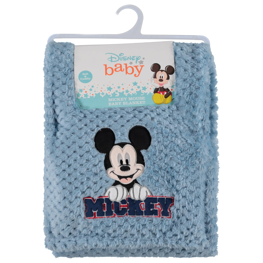 Disney Mickey Mouse or Winnie The Pooh Soft Baby Blanket - Textured Fleece Blanket for Baby Girls/Boys - Plush Crib Stroller Nursery & Daycare Blankey