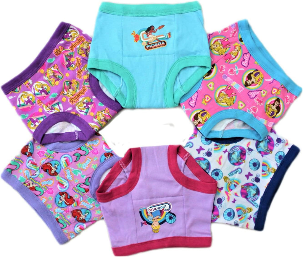 Disney Toddler Girls Princess Training Pants, 6 pack, 4T Multicolor