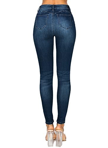 WAX JEAN Women's Repreve Butt I Love You Push-Up High-Rise Skinny Jeans, Black, 7