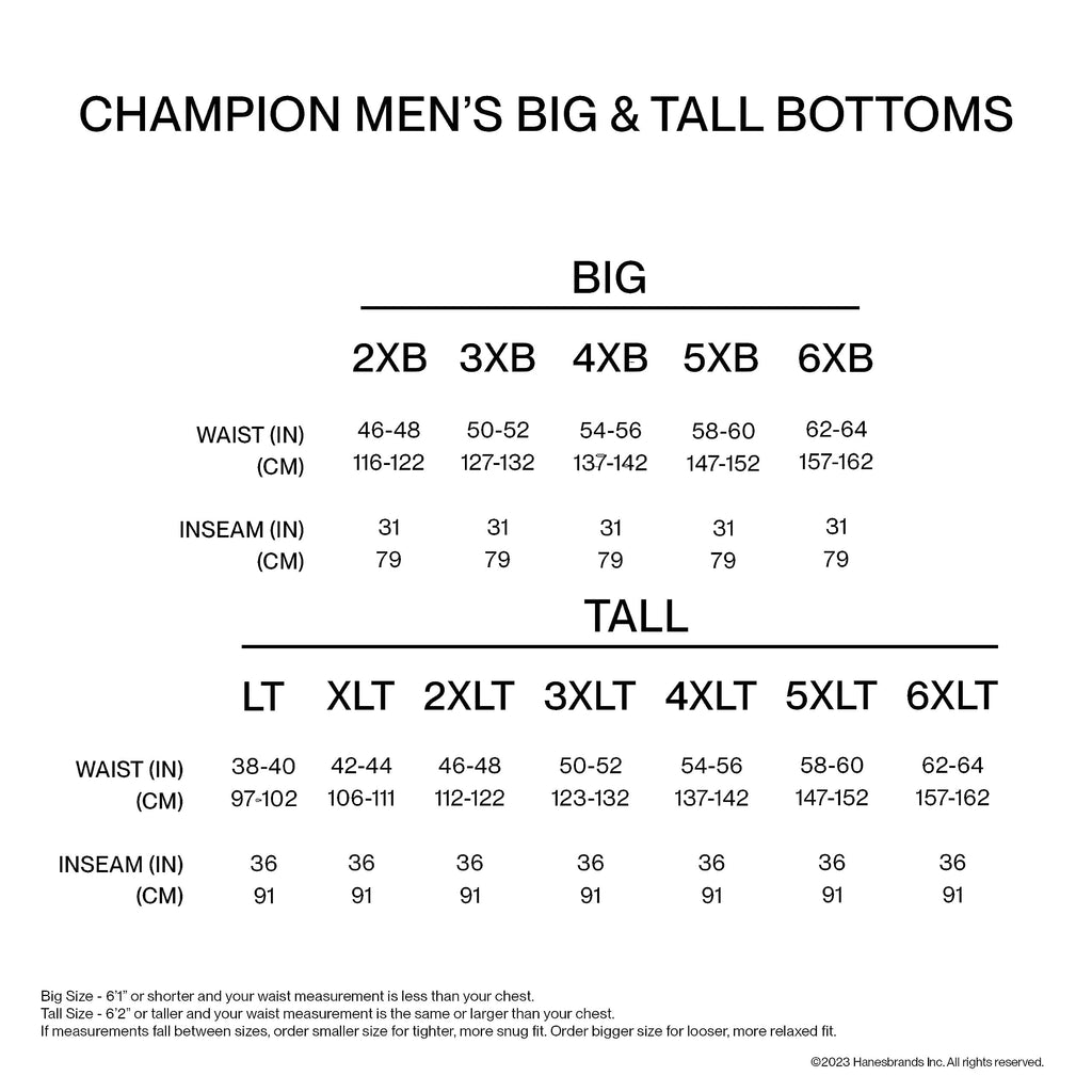 Champion, Powerblend, Fleece Joggers, Comfortable Sweatpants for Men (Reg. or Big, Black Script, XX-Large Tall