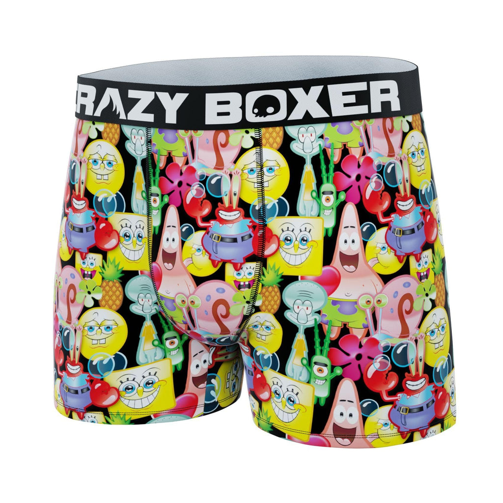 CRAZYBOXER Men's Underwear Spongebob Squarepants Original Resistant Boxer Brief Soft