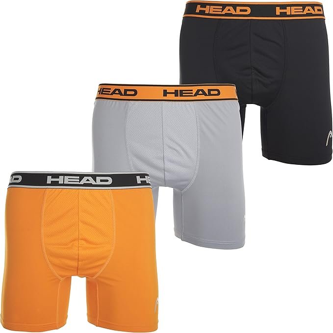 HEAD Mens Performance Boxer Briefs - 12-Pack Performance Fit Breathable Tagless Underwear S-5XL Regular or Plus Size