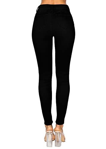 WAX JEAN Women's Repreve Butt I Love You Push-Up High-Rise Skinny Jeans, Black, 7