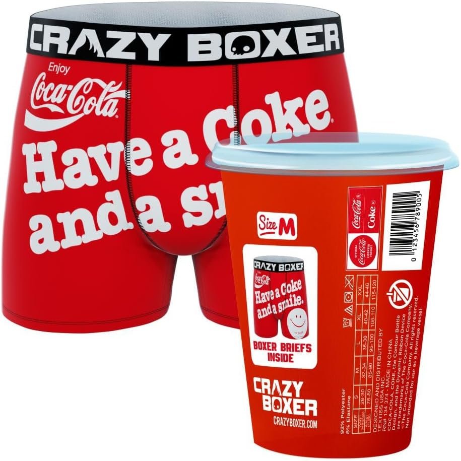 CRAZYBOXER Men's Underwear Coca Cola Stretch Breathable Boxer Brief Anti-irritation