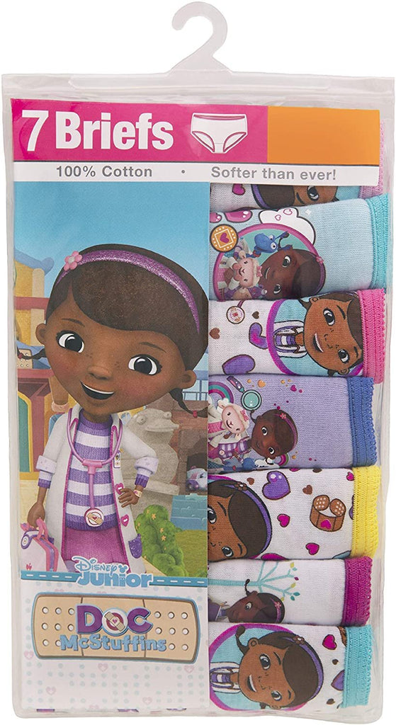 Disney Junior Doc Mcstuffins 7-Pack Girls Panties Underwear 100% Cotton Comfortable